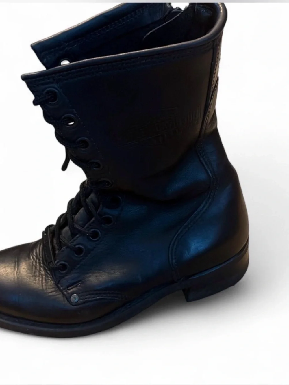 Harley-Davidson Black Leather Lace-Up Riding Boots size men’s 8.5